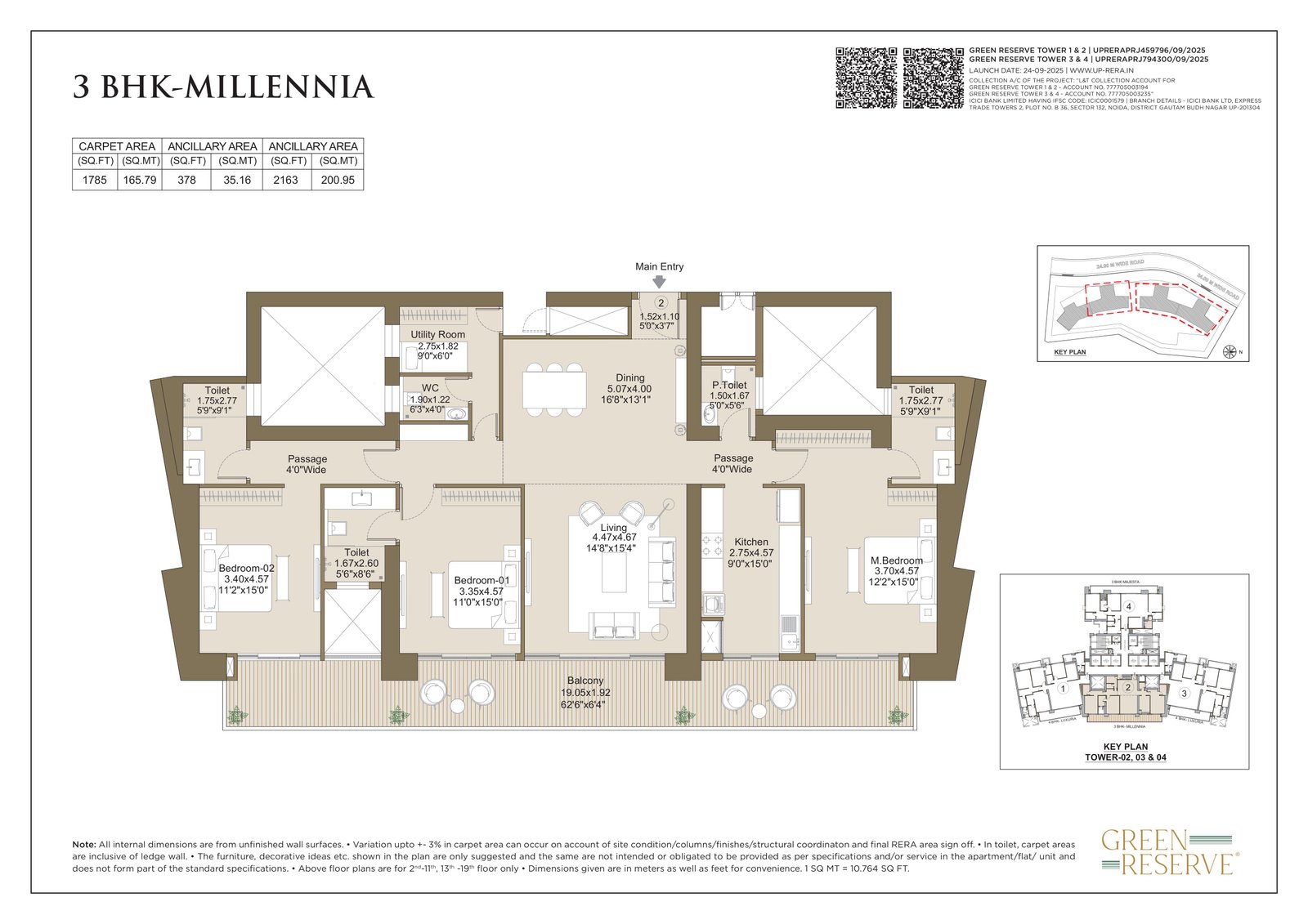 L&T green reserve 3bhk millenia floor plan